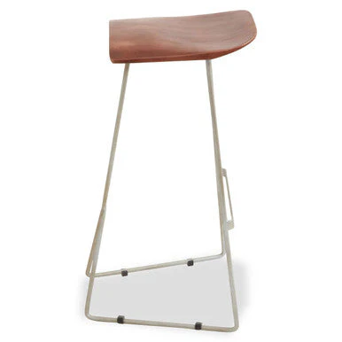 Nandri Acacia Wood with Antique Silver Frame Bar Stool - Image 5