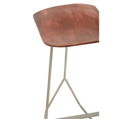 Nandri Acacia Wood with Antique Silver Frame Bar Stool - Image 7
