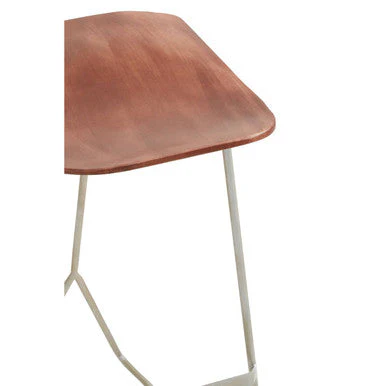 Nandri Acacia Wood with Antique Silver Frame Bar Stool - Image 8