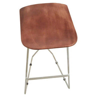 Nandri Acacia Wood with Antique Silver Frame Bar Stool - Image 9
