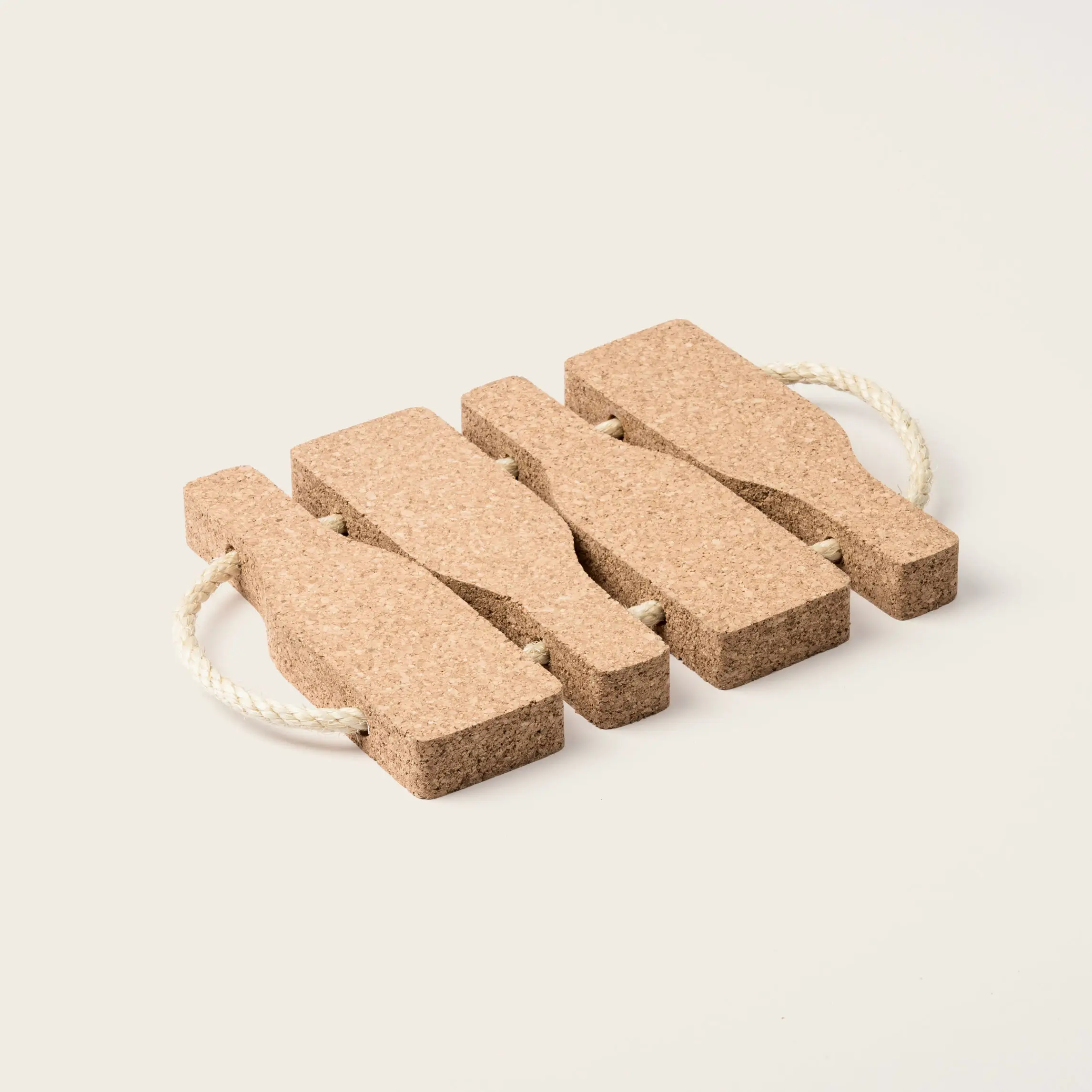 Natural Cork Bottles Trivet with Rope Handles - Image 3