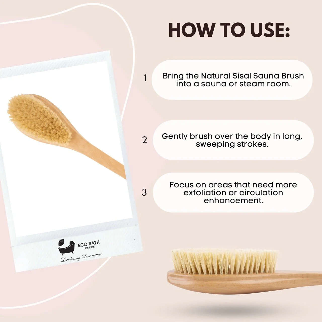 Natural Sisal or Bristle Body Brush for Dry Brushing and Showers - Image 5