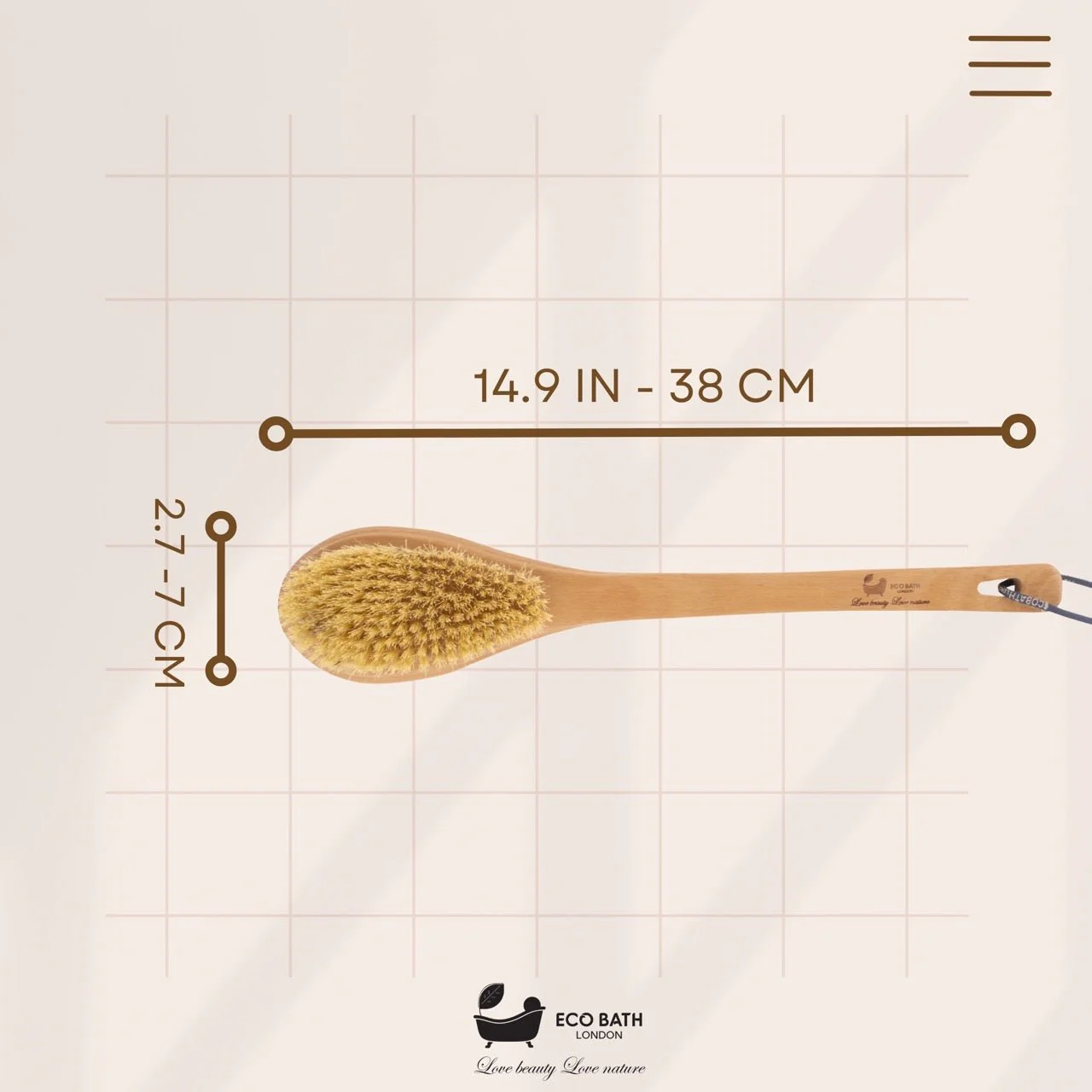 Natural Sisal or Bristle Body Brush for Dry Brushing and Showers - Image 6
