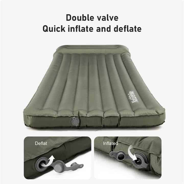 Naturehike Thick TPU Inflatable Sleeping Mat With Pillow (Wide) - Image 4