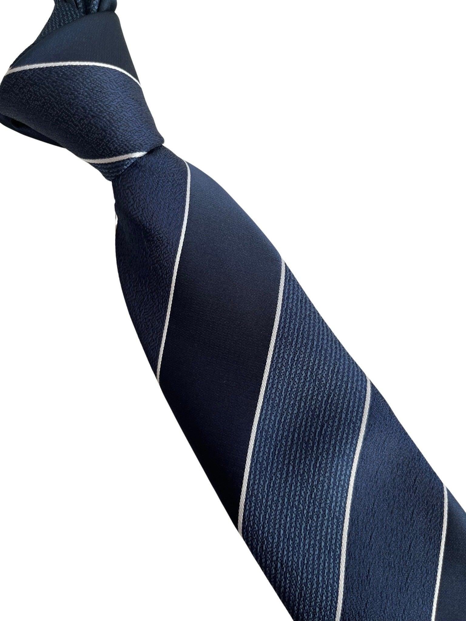 navy and medum blue classic club striped design tie - Image 5