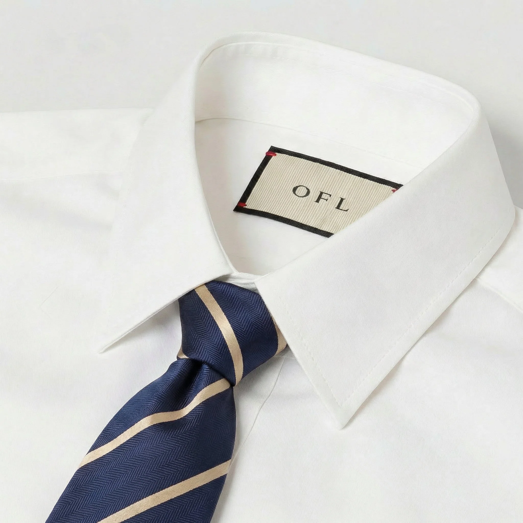 Navy Blue & Caramel Stripe Tie - Hawksmoor Edit - Image 5