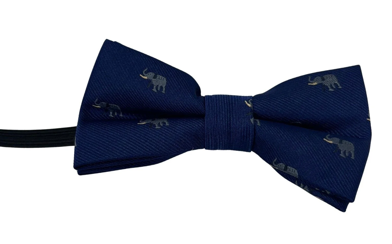 navy blue child bow tie with elephant design - Image 2