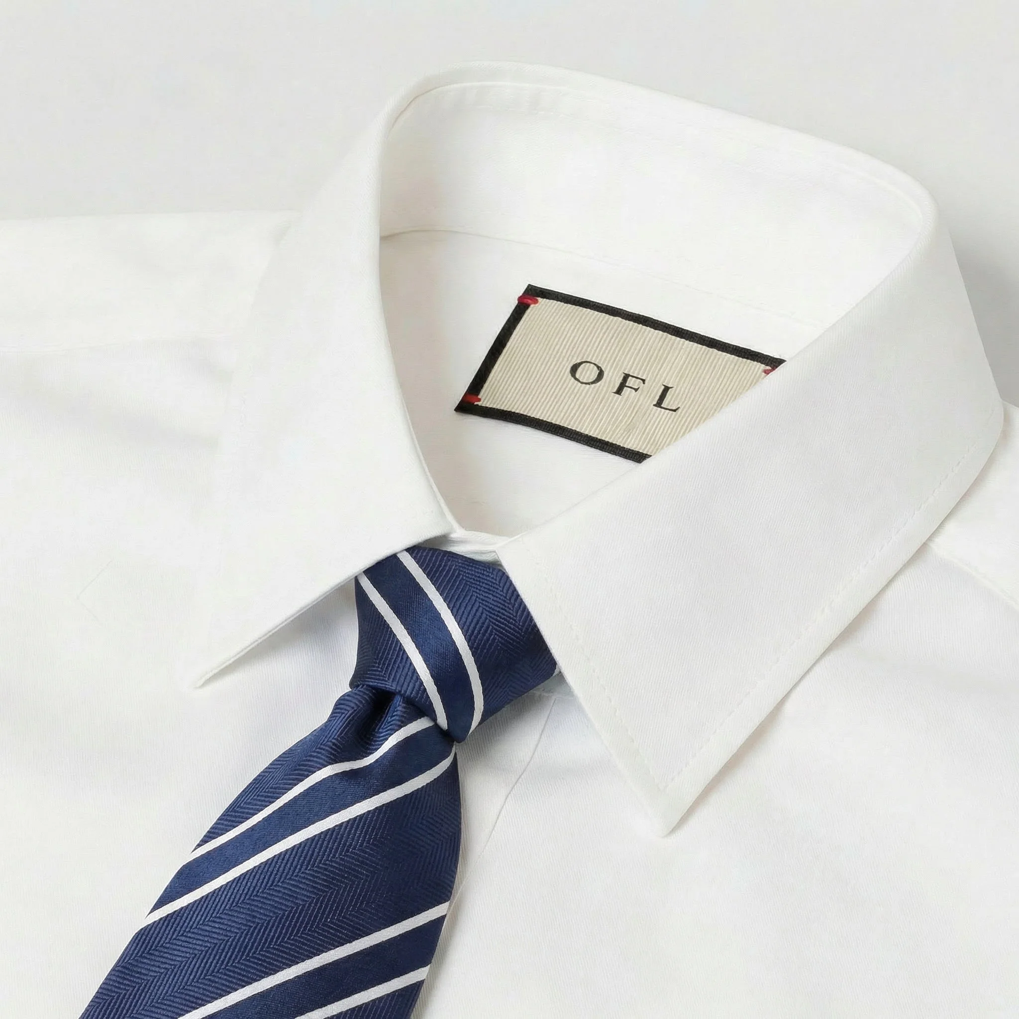 Navy Blue & White Stripe Tie - Charleston Edit - Image 5