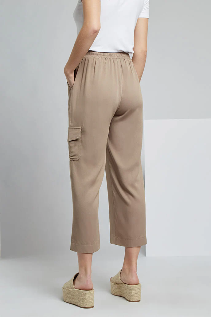 Neil Soft Taupe Utility Cropped Trouser - Image 2