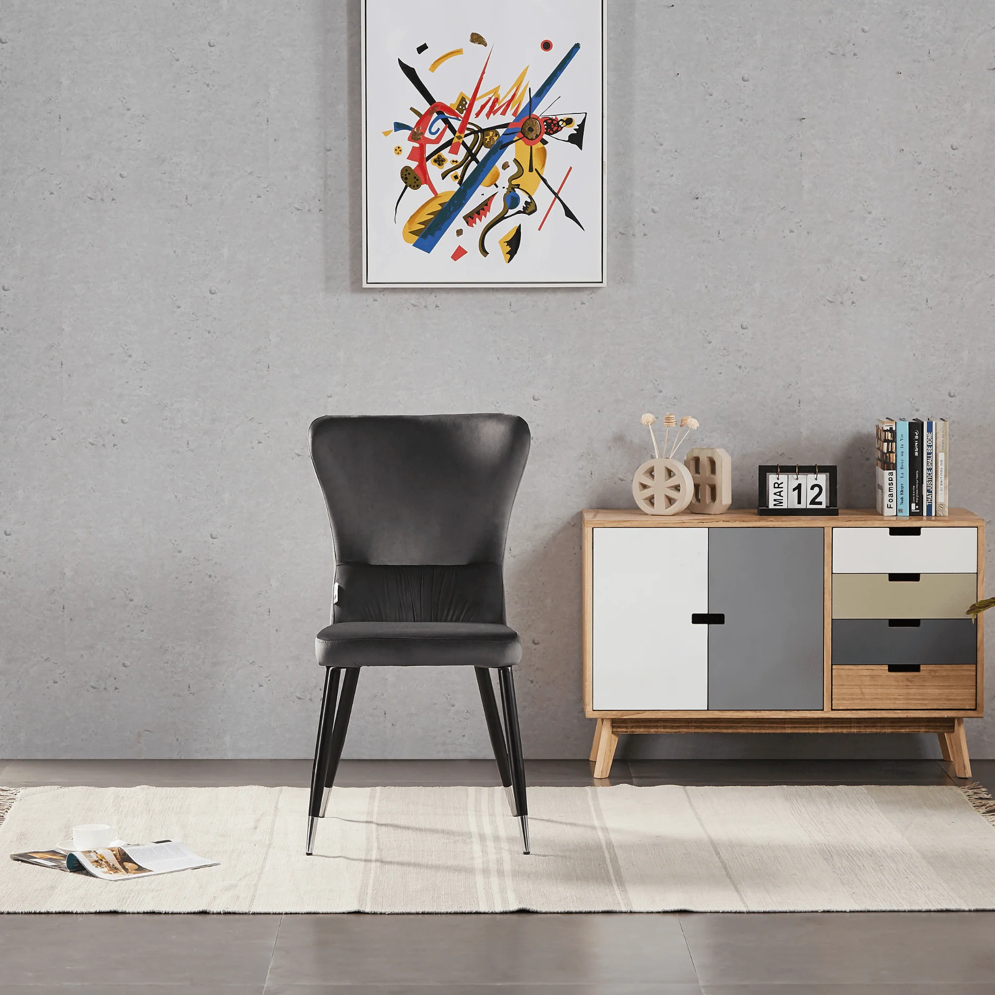 New York LUX Velvet Dining Chair with Metal Legs - Scandinavian Inspired - Image 29