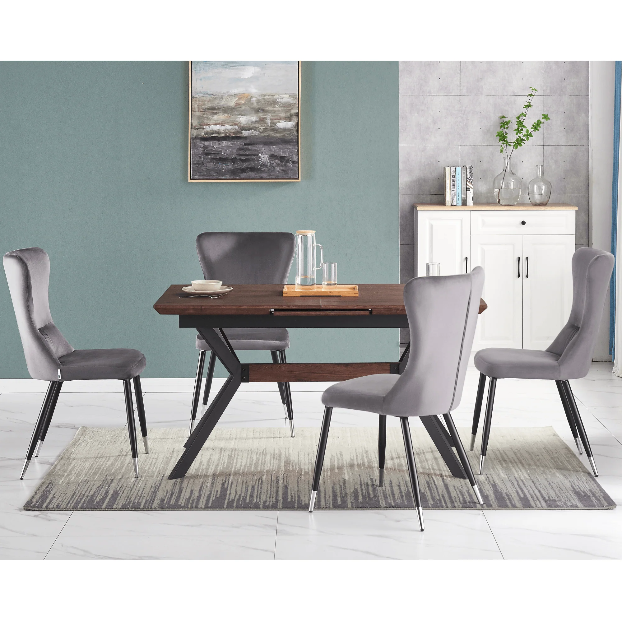 New York LUX Velvet Dining Chair with Metal Legs - Scandinavian Inspired - Image 35