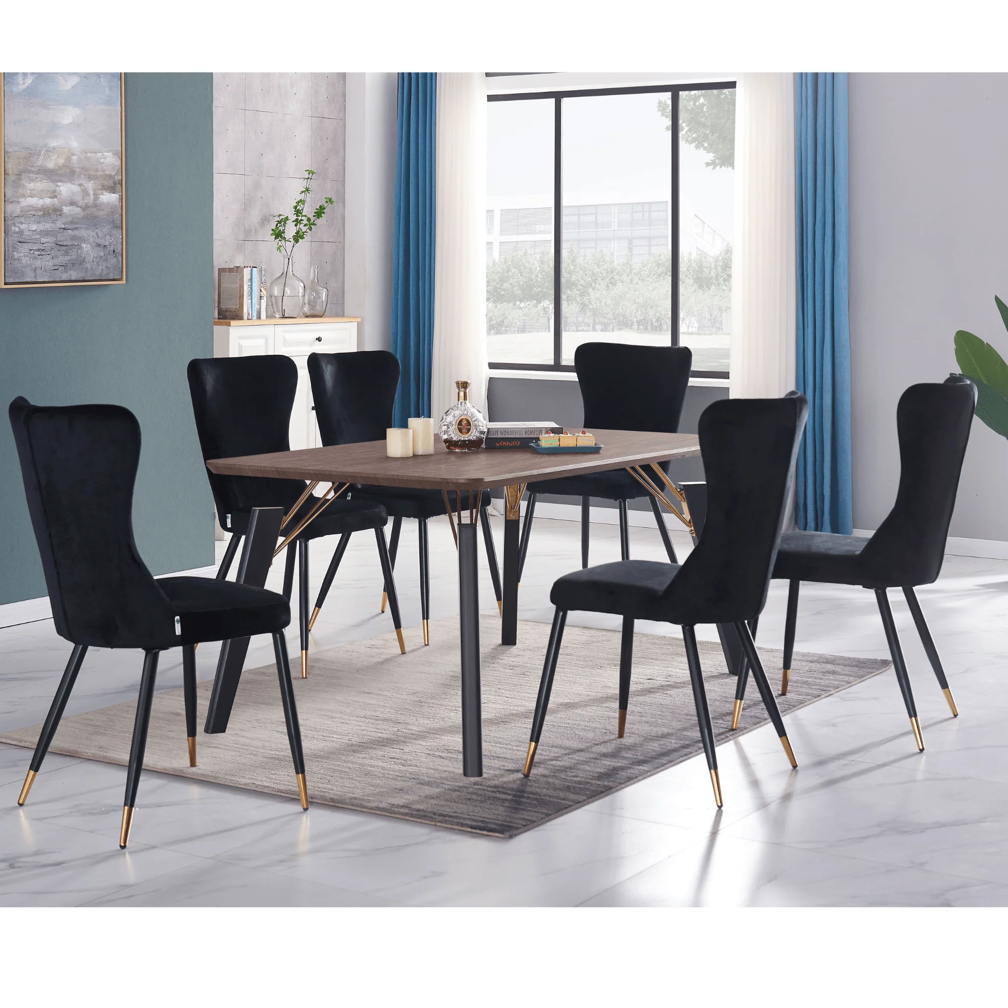 New York LUX Velvet Dining Chair with Metal Legs - Scandinavian Inspired - Image 51