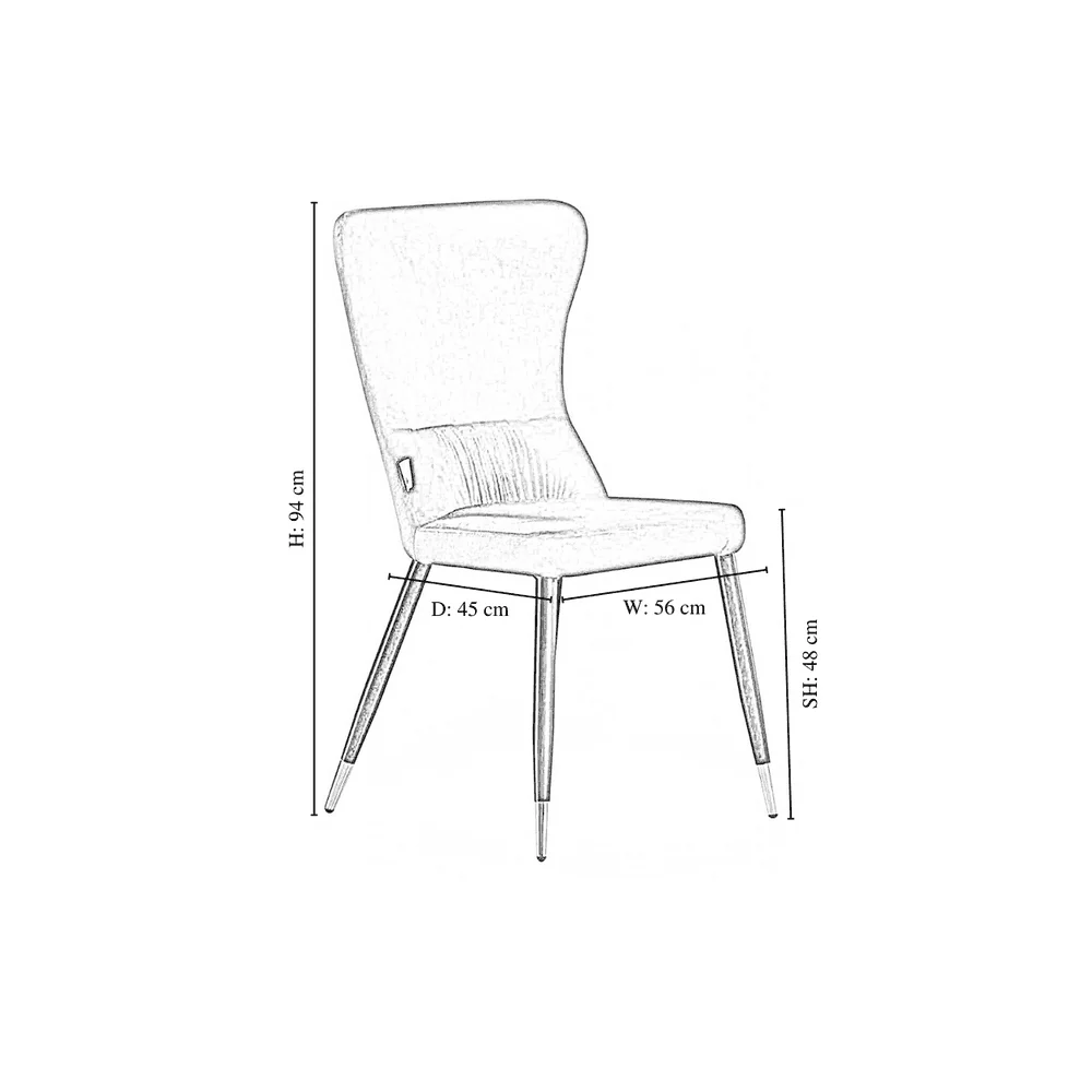 New York LUX Velvet Dining Chair with Metal Legs - Scandinavian Inspired - Image 52
