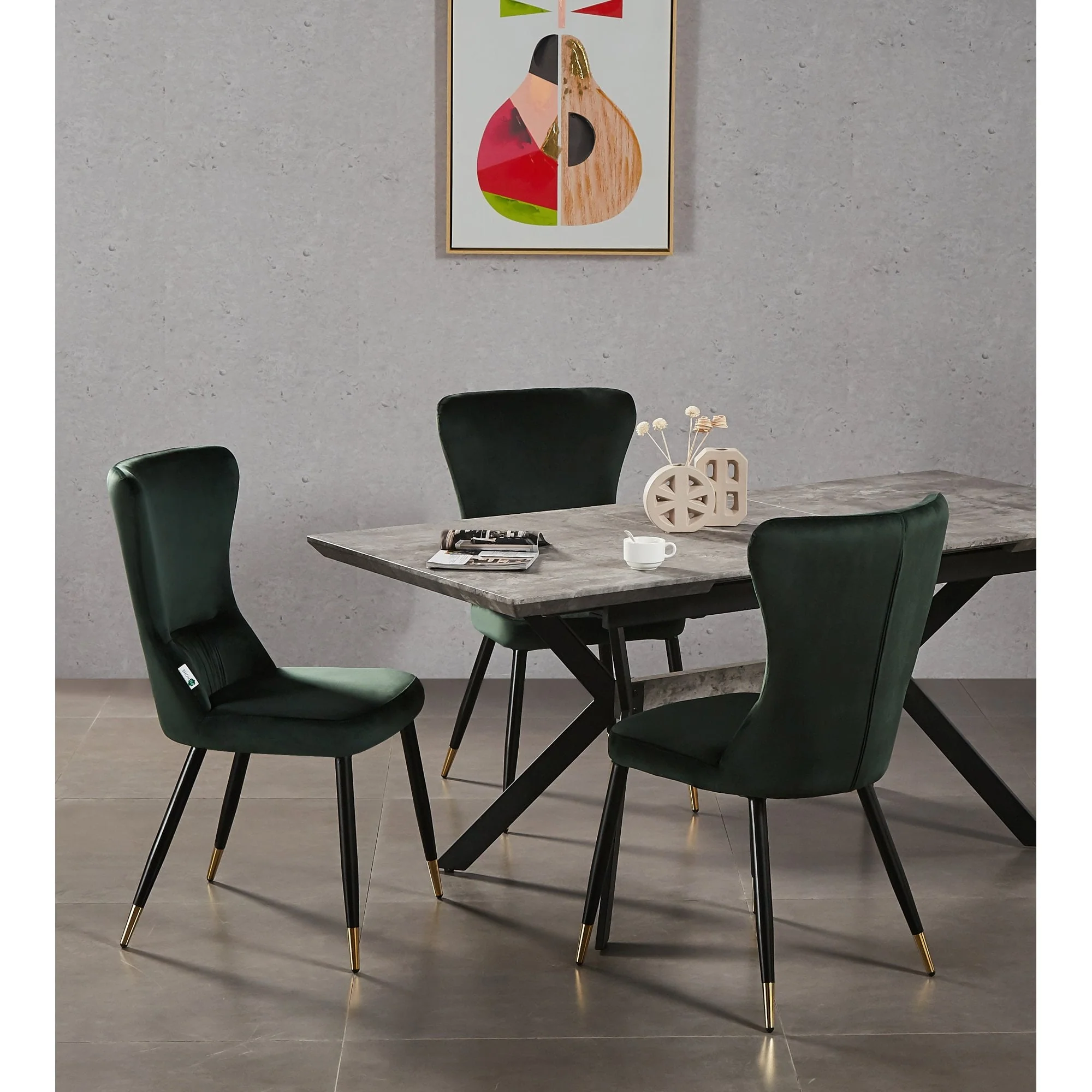 New York LUX Velvet Dining Chair with Metal Legs - Scandinavian Inspired - Image 6