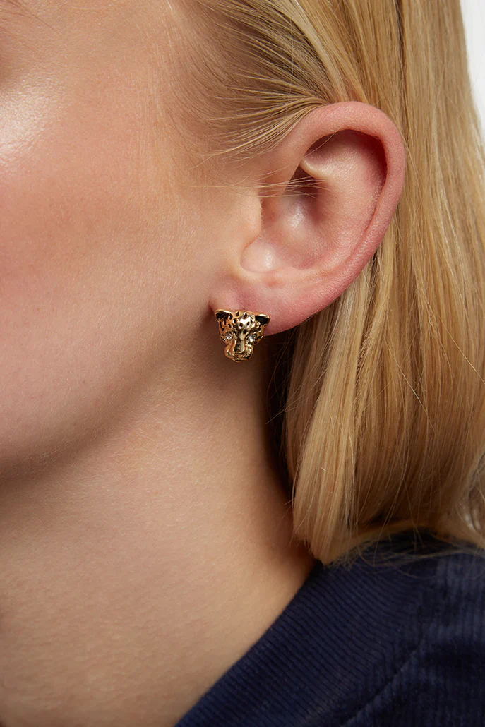 Niger Gold Leopard Earrings - Image 2
