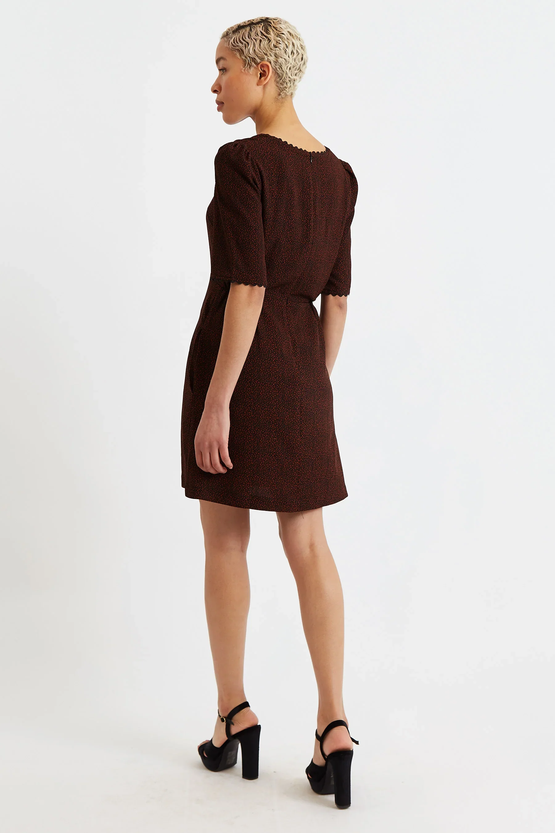 Nova Freckle Print Square Neck MIni Dress - Image 2
