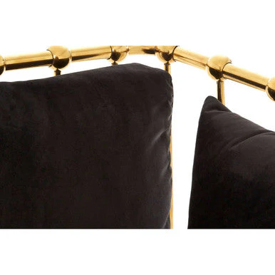 2 Seater Gold Finish Tapered Arms Sofa, Novo - Image 8