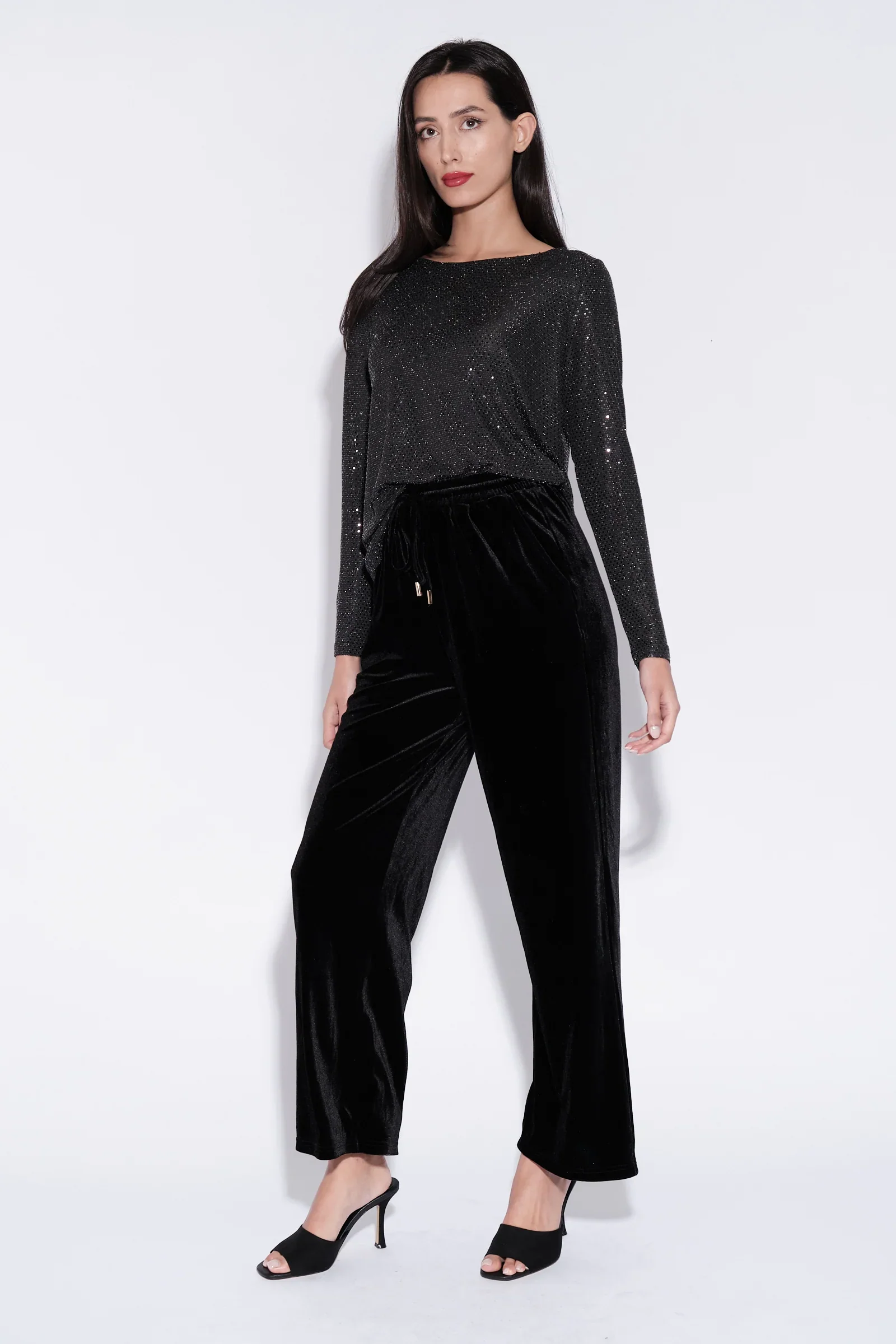 Nuccia Velvet Trousers in Black - Image 3