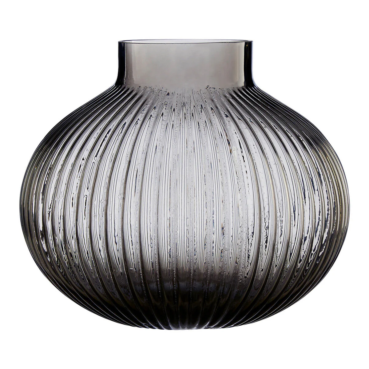 Nullah Small Smoked Grey Glass Vase - Image 2