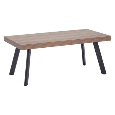 Natural Wood Top Coffee Table with Black Metal Splayed Legs, Oakwill - Image 3