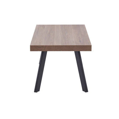 Natural Wood Top Coffee Table with Black Metal Splayed Legs, Oakwill - Image 4