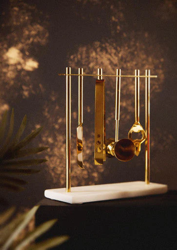 Omari Marble And Gold Finish Bar Tool Stand - Image 10