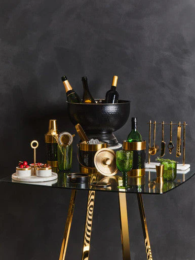 Omari Marble And Gold Finish Bar Tool Stand - Image 3