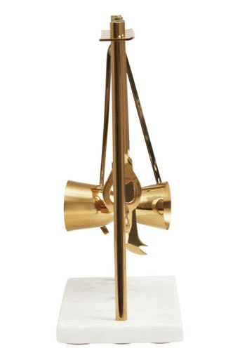 Omari Marble And Gold Finish Bar Tool Stand - Image 6