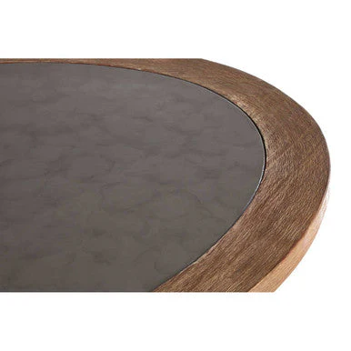 Grey Stone and Natural Wood Top Coffee Table with Rope Base, Opus - Image 5