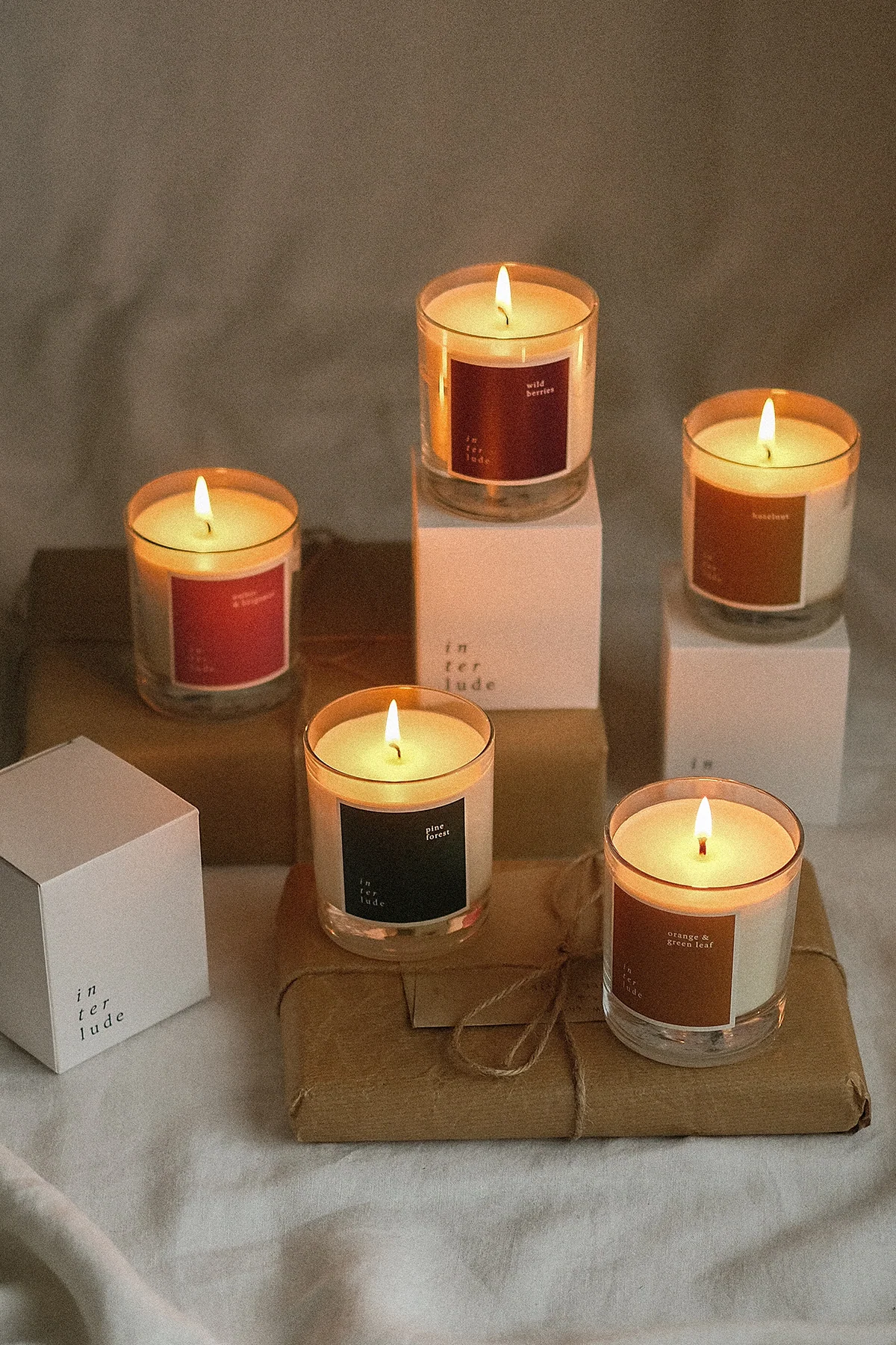Orange & Green Leaf Scented Candle - Image 2
