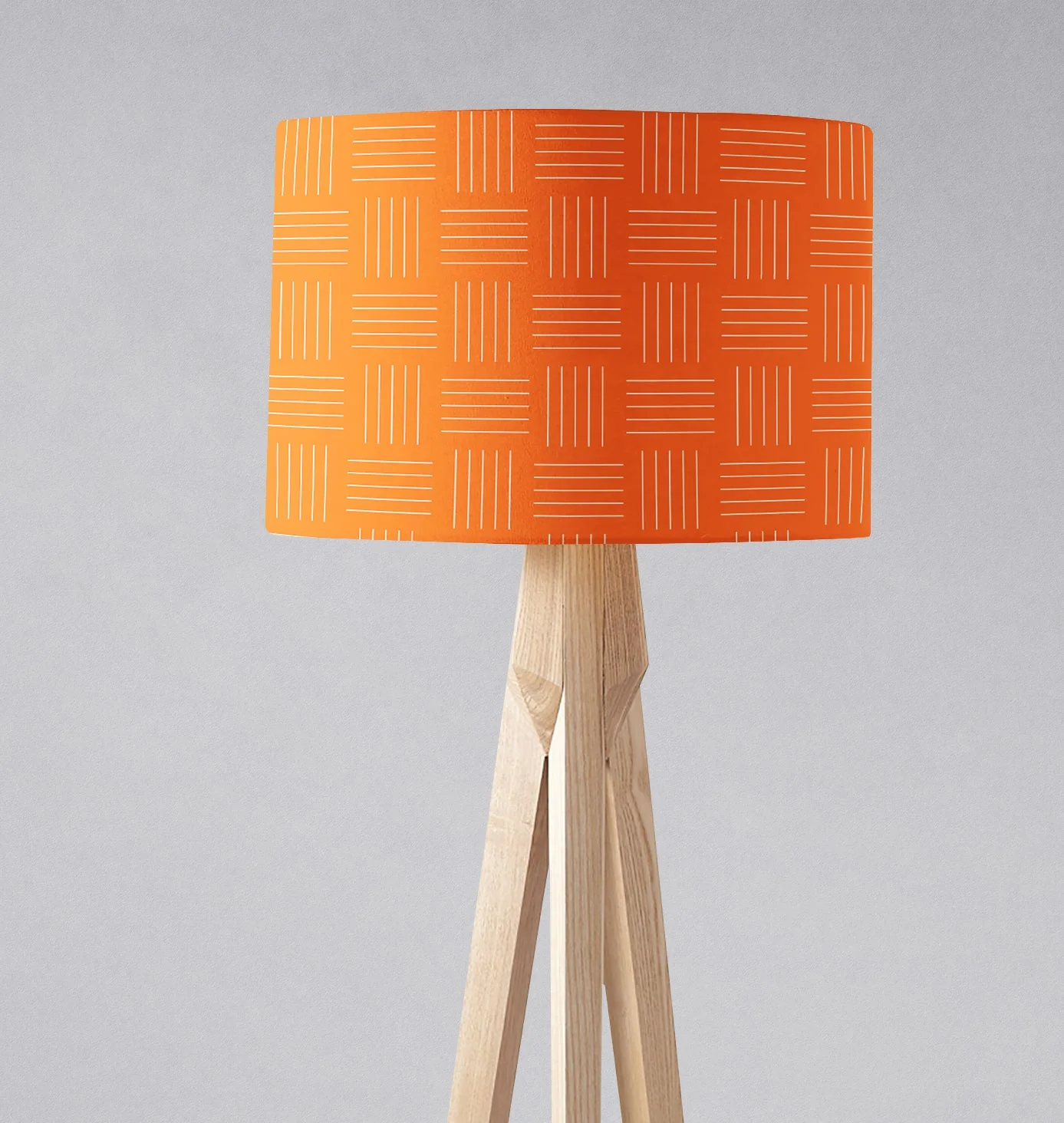 Orange Lines Geometric Contemporary Lampshade, Ceiling or Table Lamp Shade - Image 2