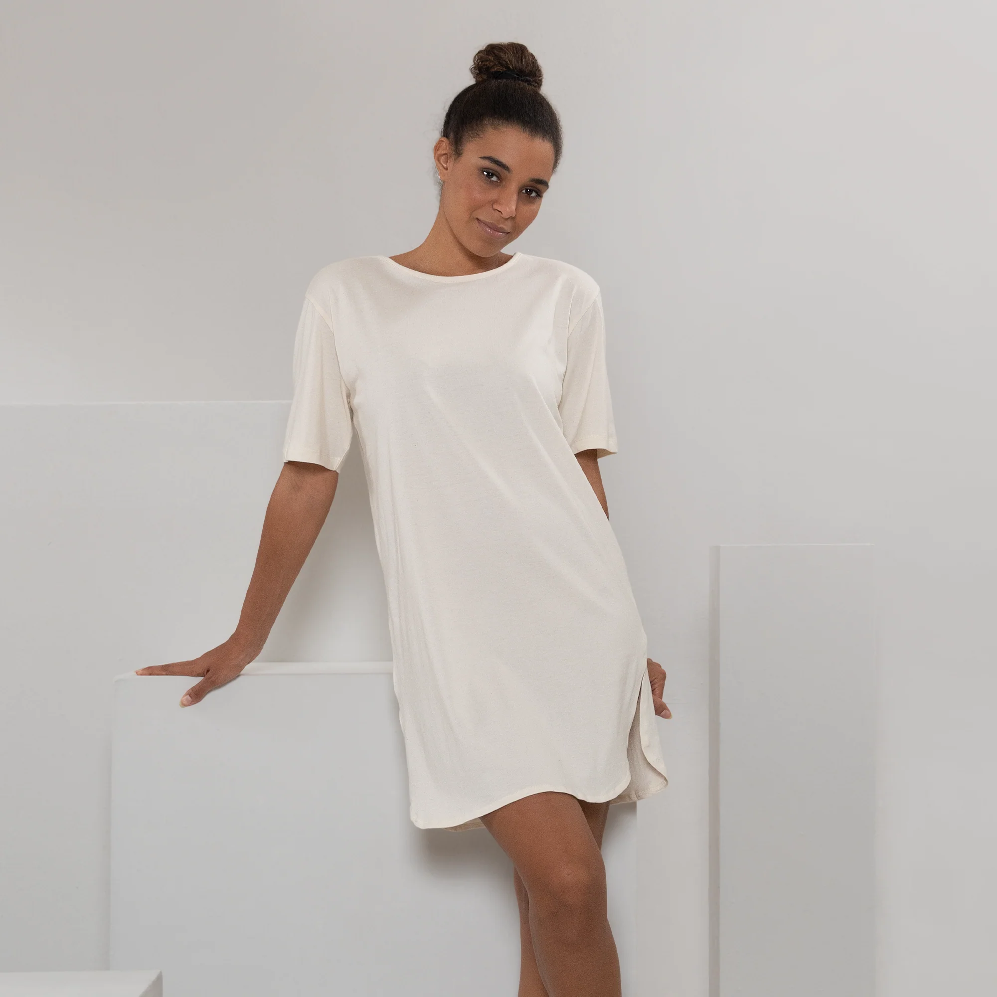 Organic Cotton Night Shirt: Womens - Image 3