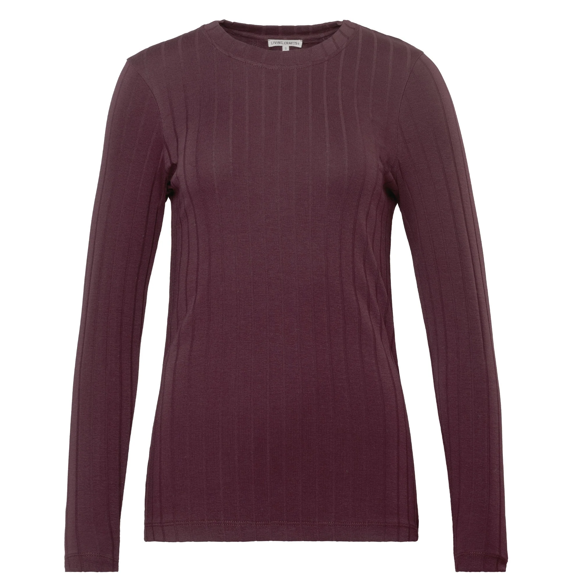Organic Cotton Ribbed Long Sleeve T-shirt: Womens - Image 6