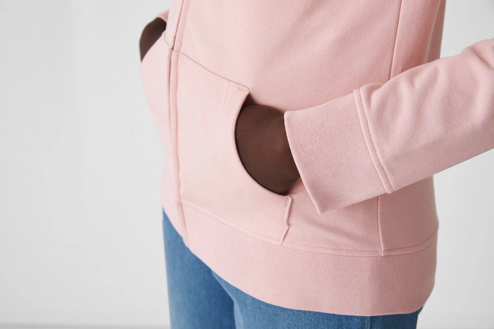 Organic Essential Zipped Hoodie: Womens - Image 3