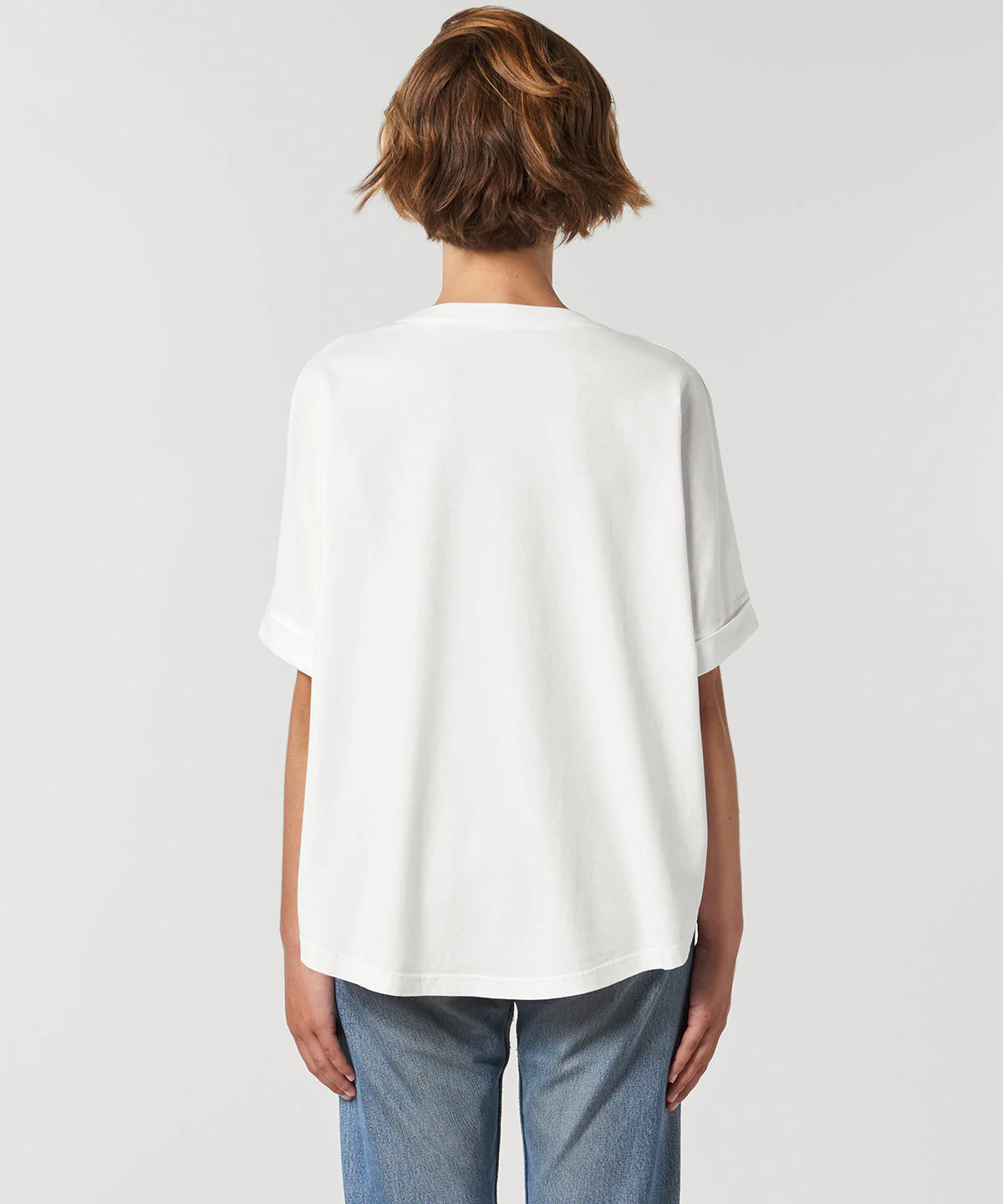 Organic Garment Dyed Roll Sleeve T-shirt: Womens - Image 3