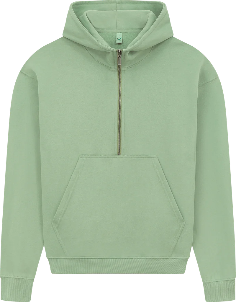 Organic Half Zip Hoodie: Womens - Image 2