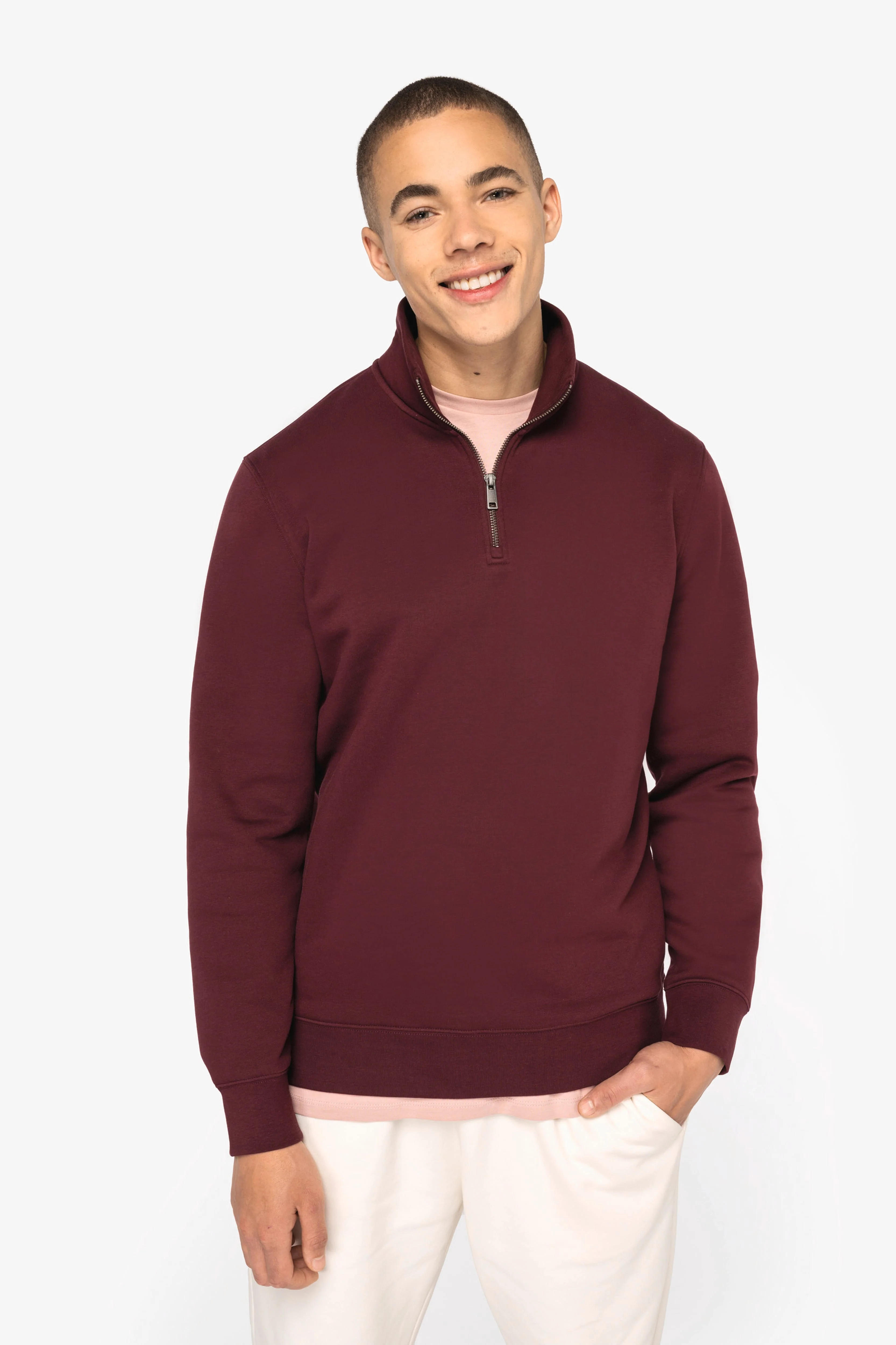 Organic Quarter Zip Sweatshirt: Mens - Image 6