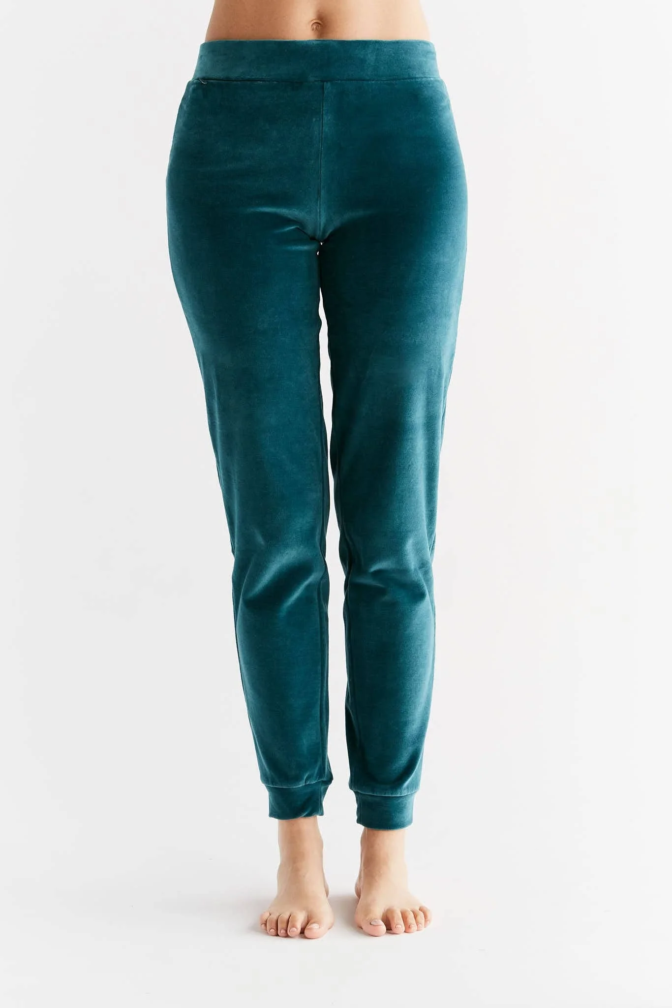 Organic Soft Fleece Cuffed Sweatpants: Womens - Image 3