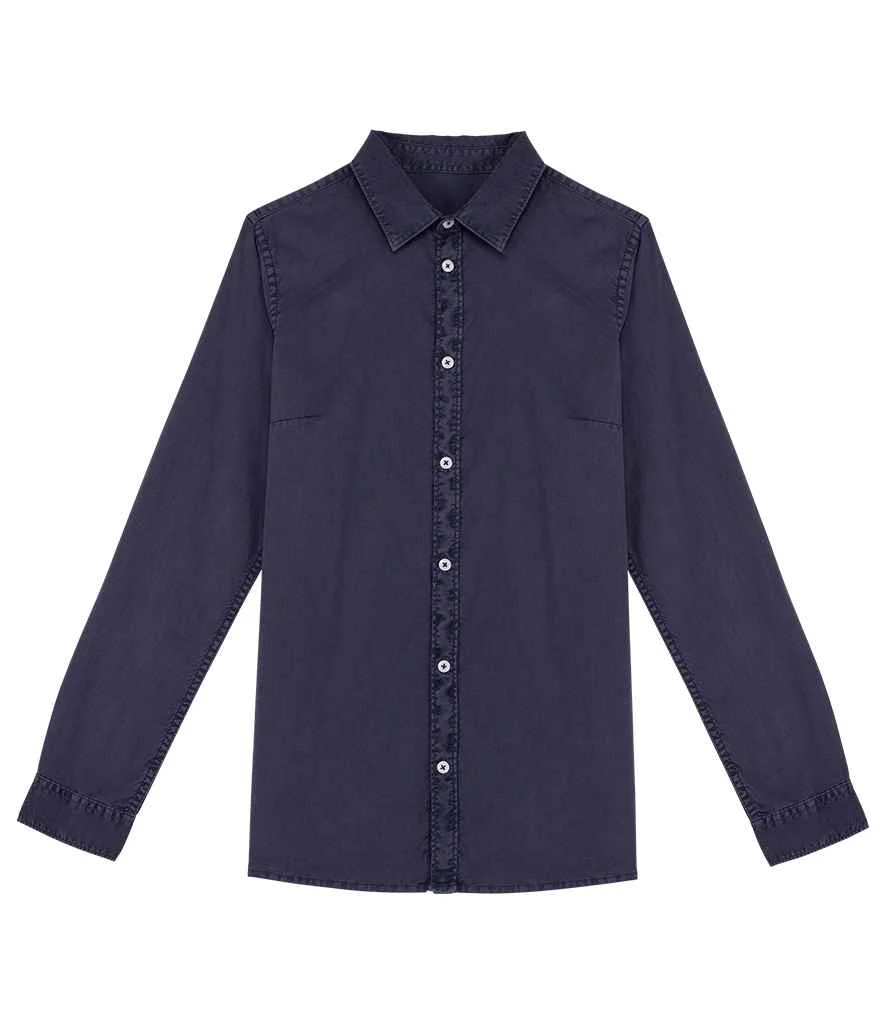 Organic Washed Long Sleeve Shirt: Ladies - Image 4