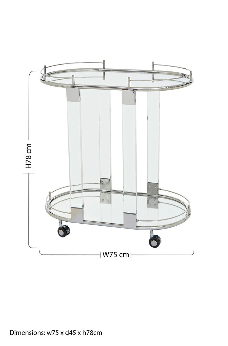 Oria Oval Mirrored Trolley - Image 13