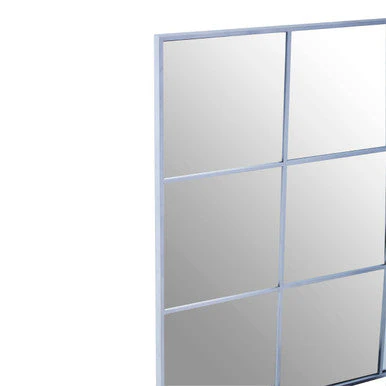 Oriel Grid Wall Mirror with Silver Finish Frame - Image 3