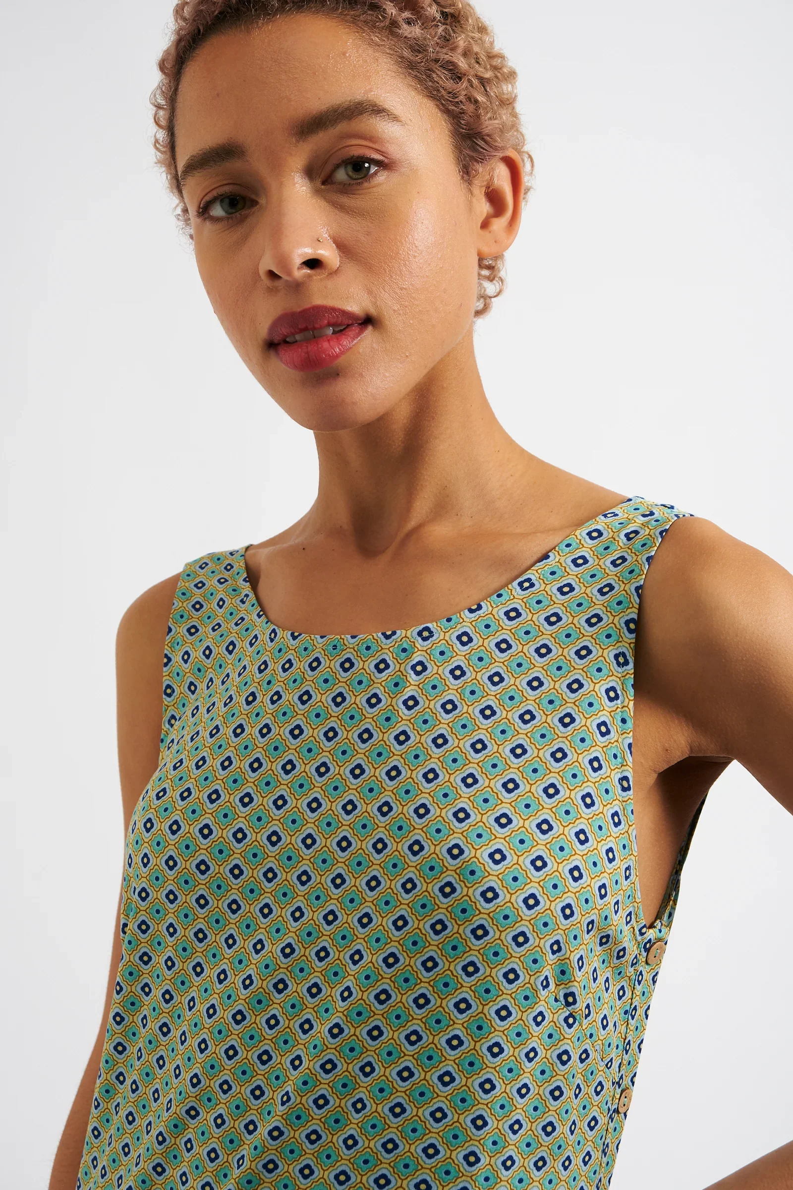 Orinda Tangiers Print Sleeveless Midaxi Dress - Image 3