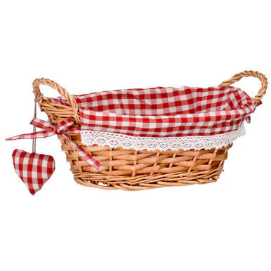 Orla Willow Bread Basket with Red Gingham Lining - Image 3