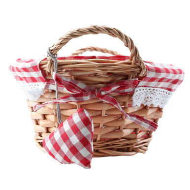 Orla Willow Bread Basket with Red Gingham Lining - Image 4