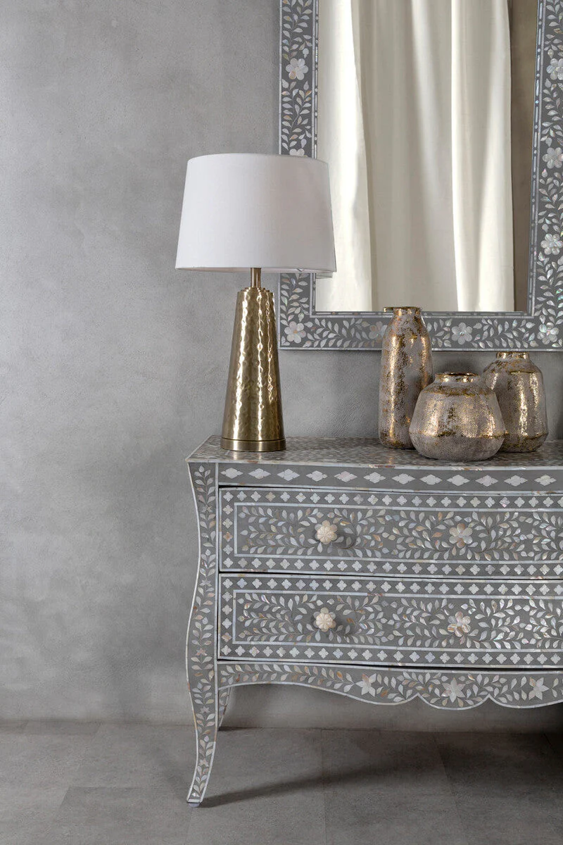 Orvena Small Grey And Gold Ceramic Vase - Image 4