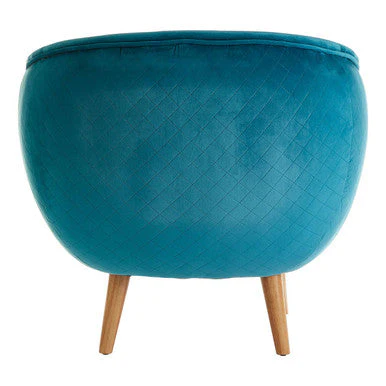 Oscar Teal Fabric Curved Lounge Chair - Image 5