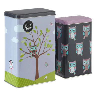 Paice Set Of 2 Happy Owls Storage Canisters - Image 3