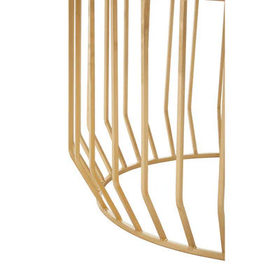 White Marble Top Coffee Table with Gold Finish Iron Cage Base, Pali - Image 5