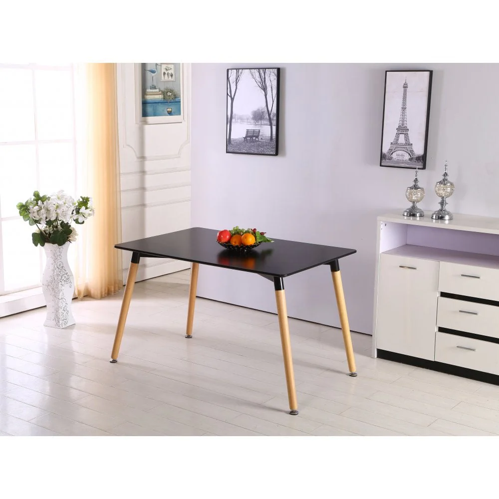 Patchwork Halo Dining Set Includes a Black Dining Table & Set of 4 Multicolour Fabric Chairs - Image 6