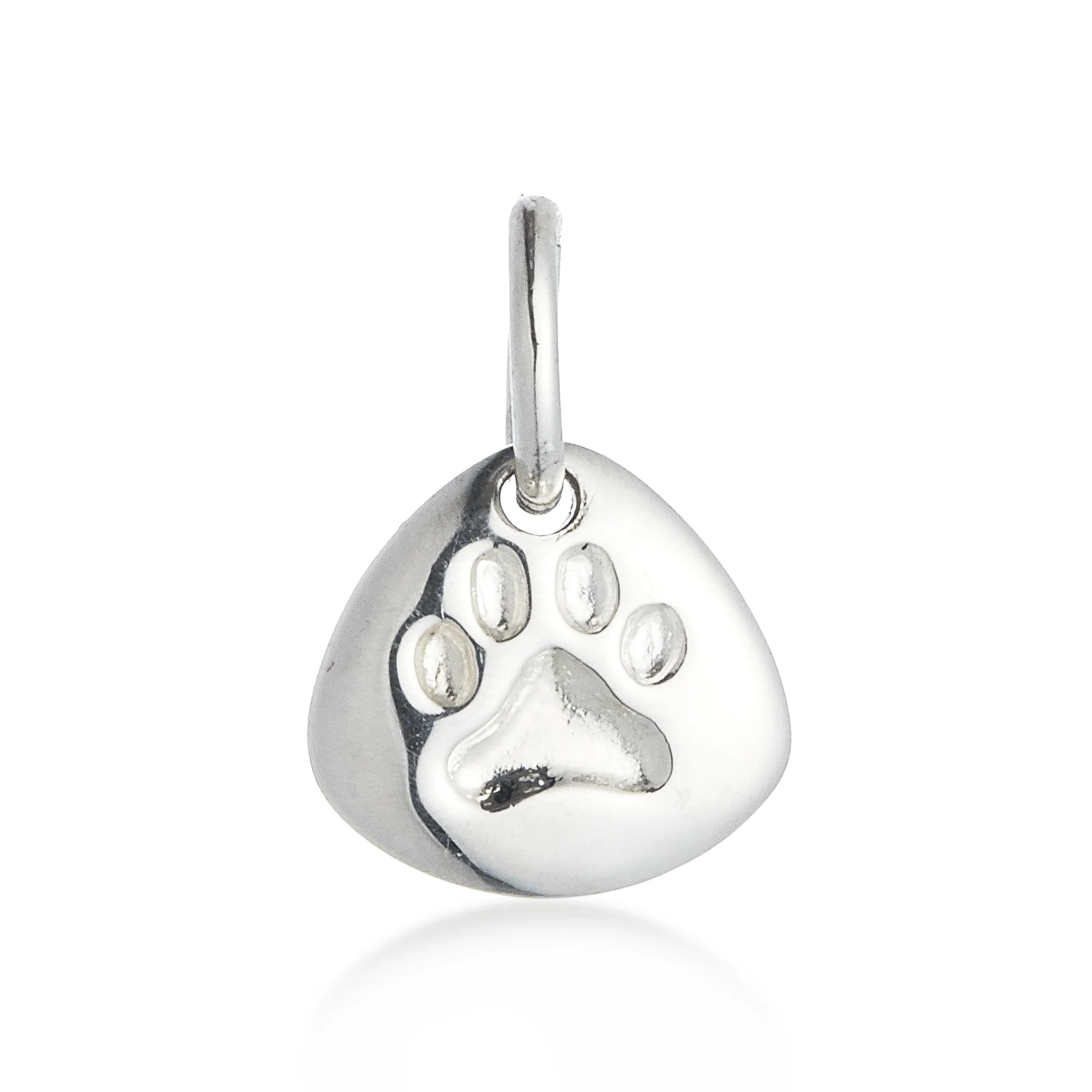 Pet Paw Print Personalised Silver Charm